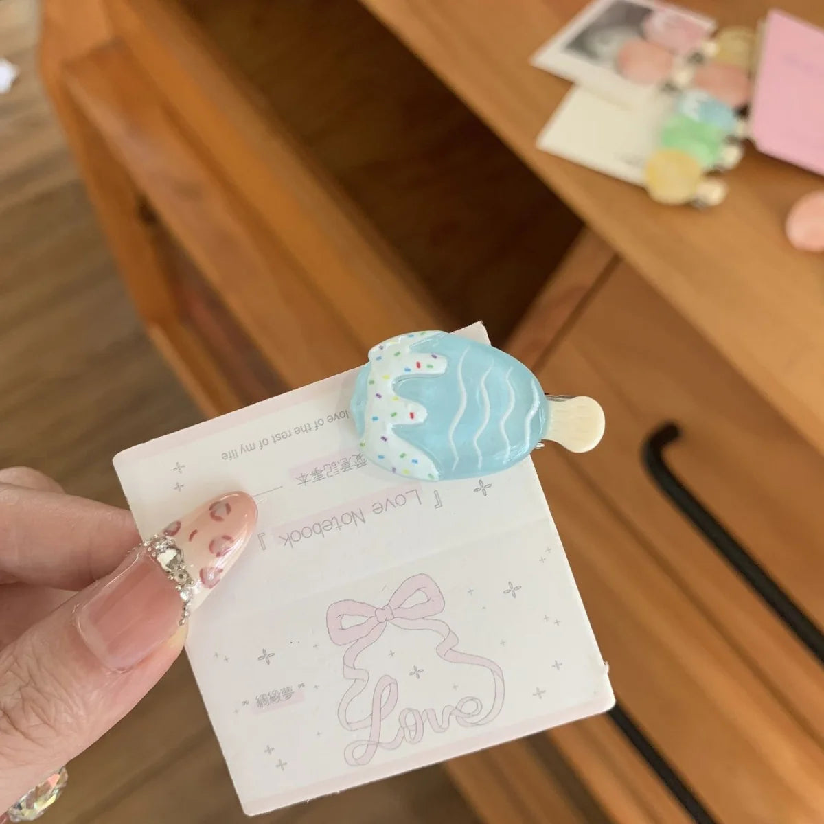 6pcs Creative Cartoon Ice Cream Hair Clip