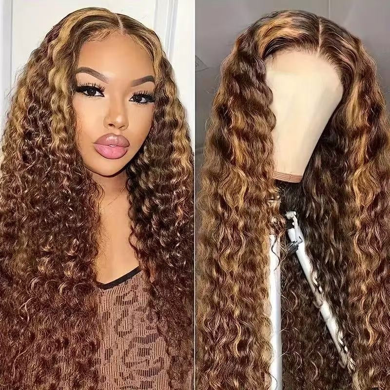 Synthetic Fiber Curly Wig with Rose Net