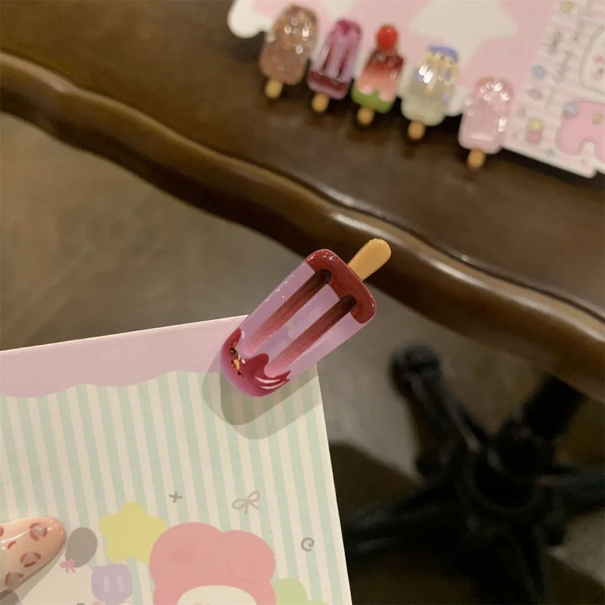 6pcs Creative Cartoon Ice Cream Hair Clip