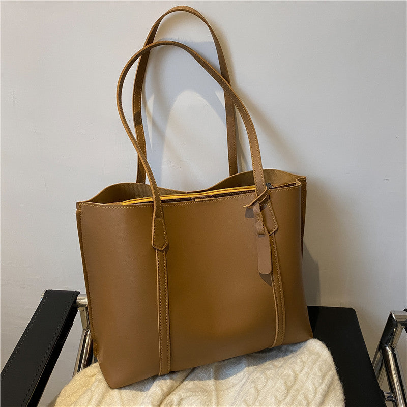 Soft Leather Large Capacity Women Tote Bag