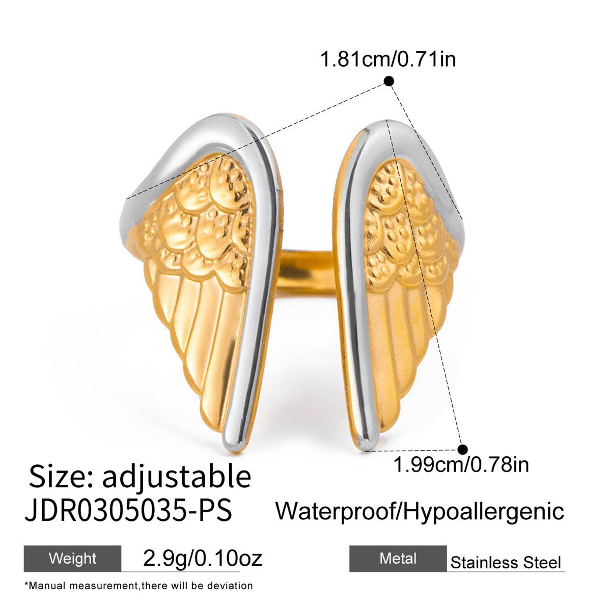 Adjustable Wing Design Titanium Steel Ring