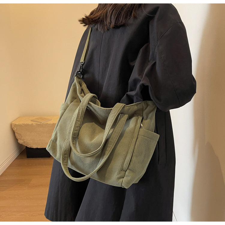 Corduroy Tote Bag for Women