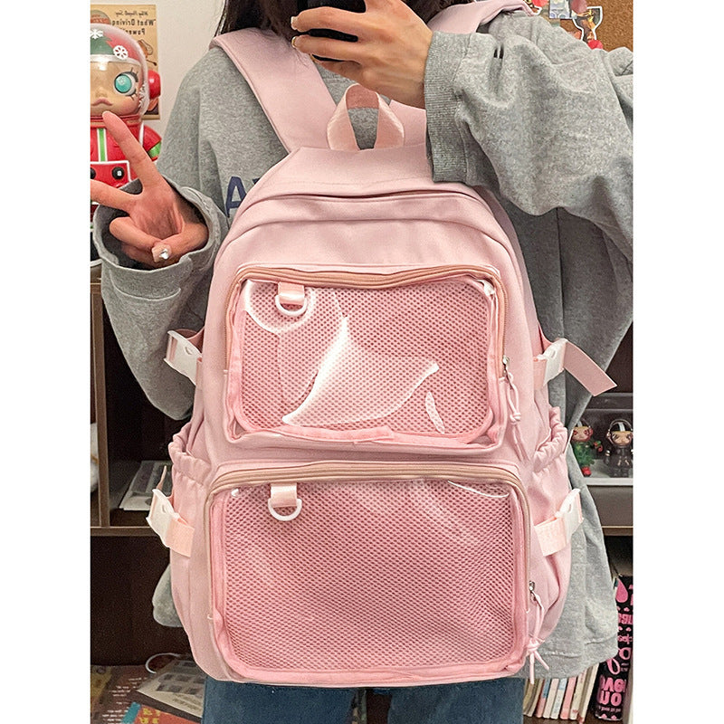 Japanese Style Transparent Badge Backpack