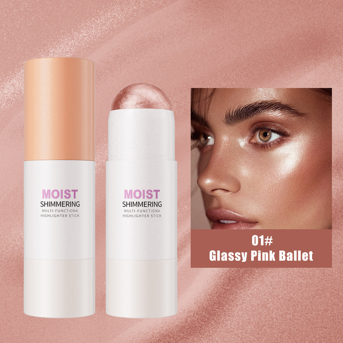 Pearlescent Highlighting Stick with Glass Shine Effect