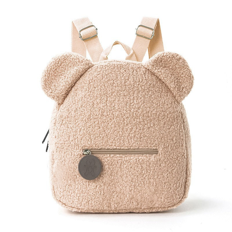 Cartoon Bear Ears Plush Backpack