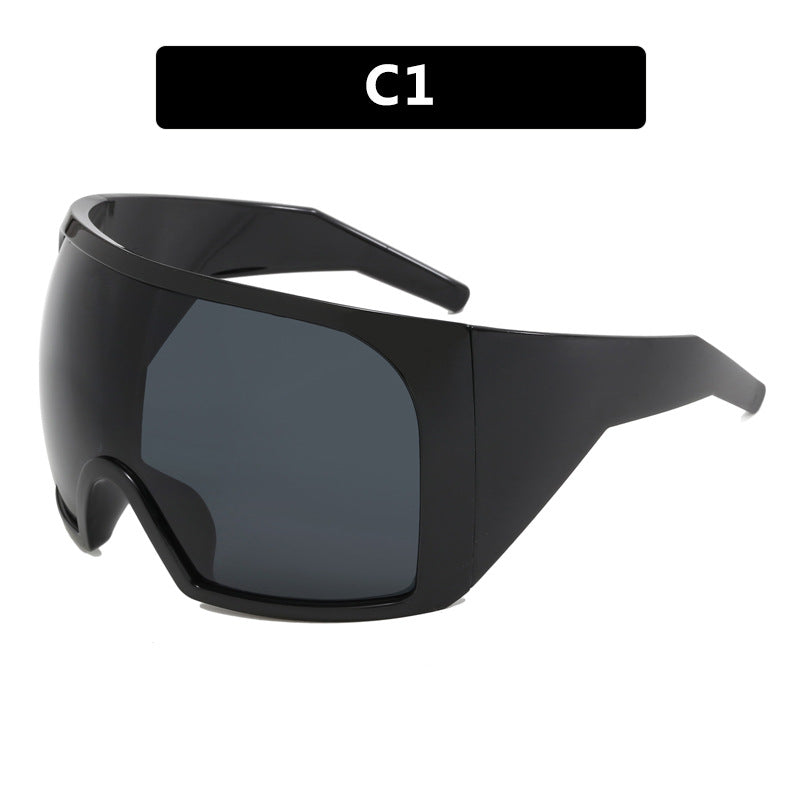 Oversized Frame Mask Sunglasses, Cross-Border Futuristic Tech-Style Protective Goggles, Punk Sunglasses for Hot Girls