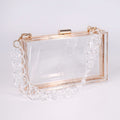Transparent Acrylic Small Square Bag with Resin Chain