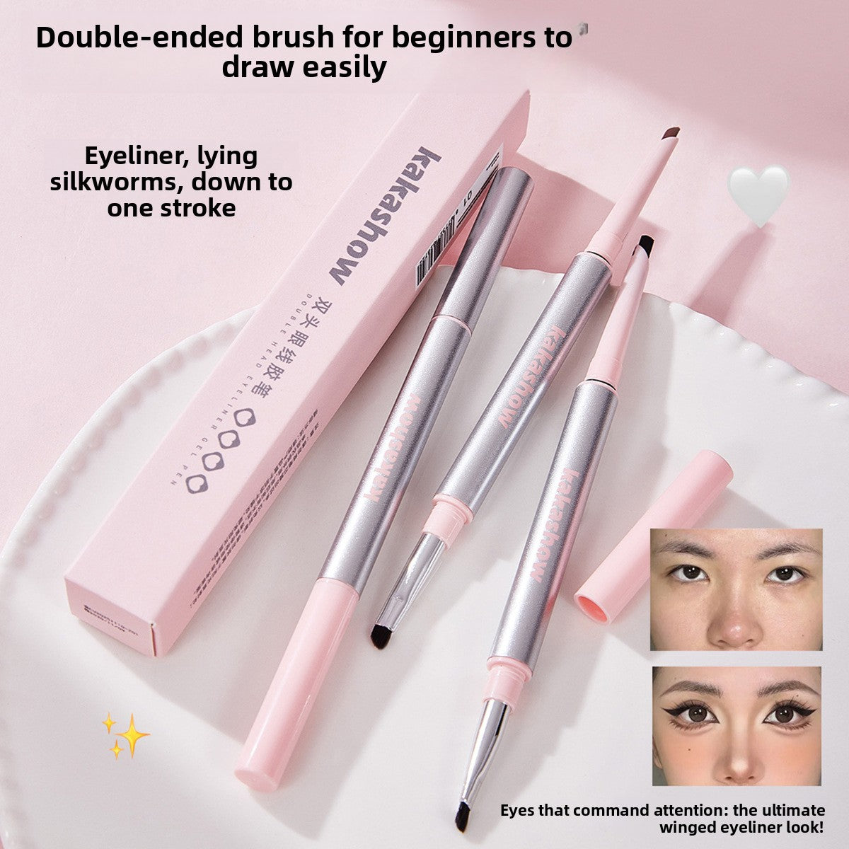 Double Ended Eyeliner Gel Pen Waterproof Smudge Proof