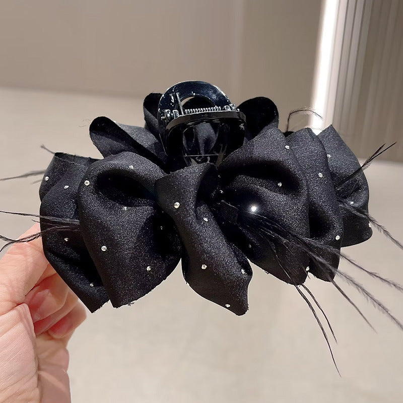 Elegant Bow Crystal Hair Claw Clip