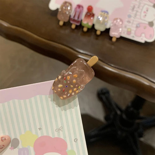 6pcs Creative Cartoon Ice Cream Hair Clip