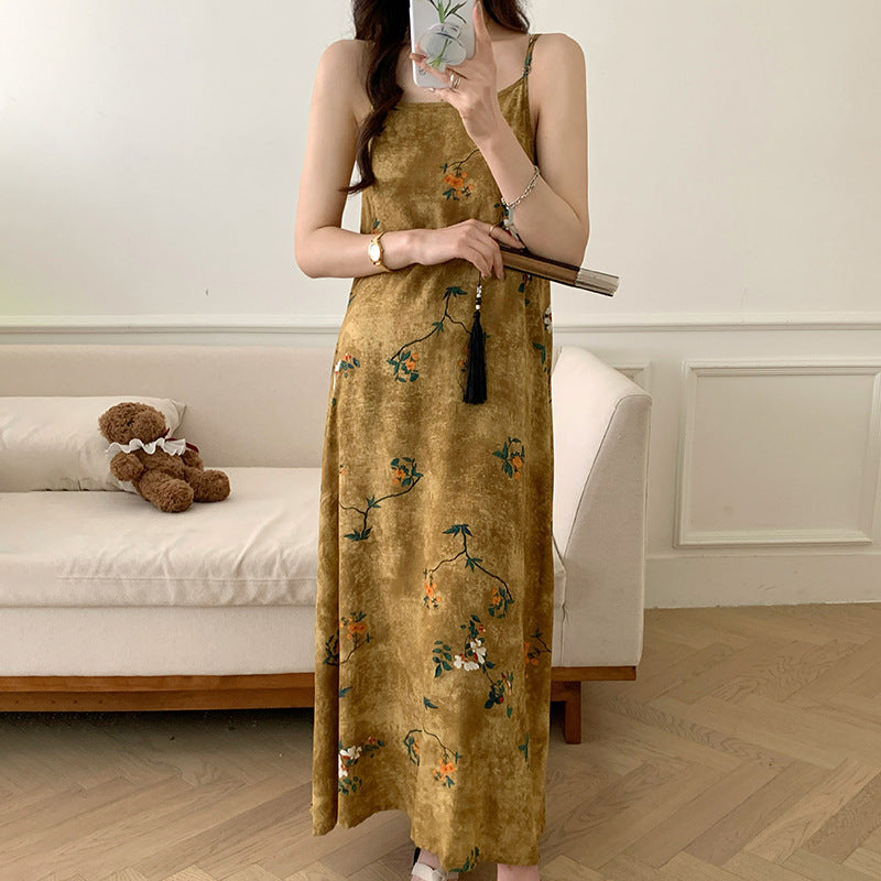 Floral Suspender Nightgown