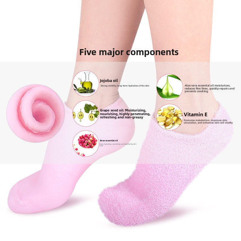 Moisturizing Beauty Gel Crack-Proof Foot Cover Nylon Socks