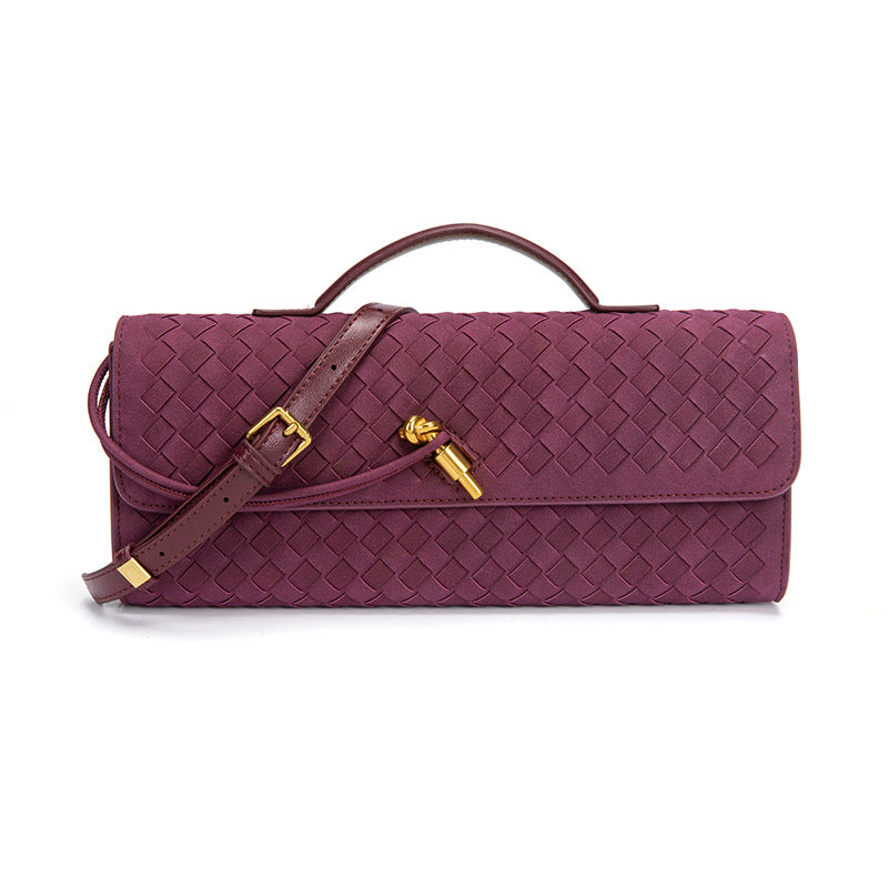 Single-shoulder baguette woven bag