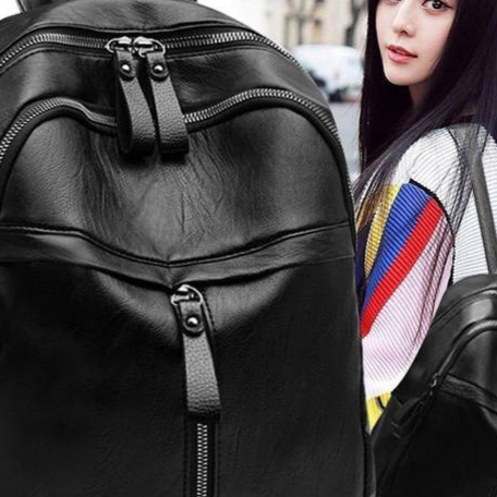 Korean Style PU Leather Women Backpack