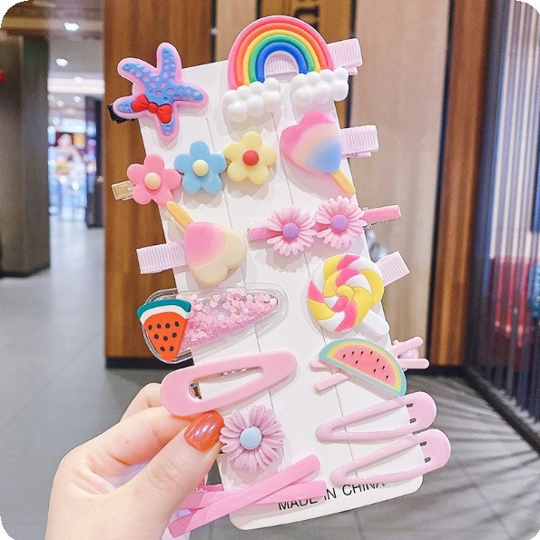 Children's Floral Hair Clips Set