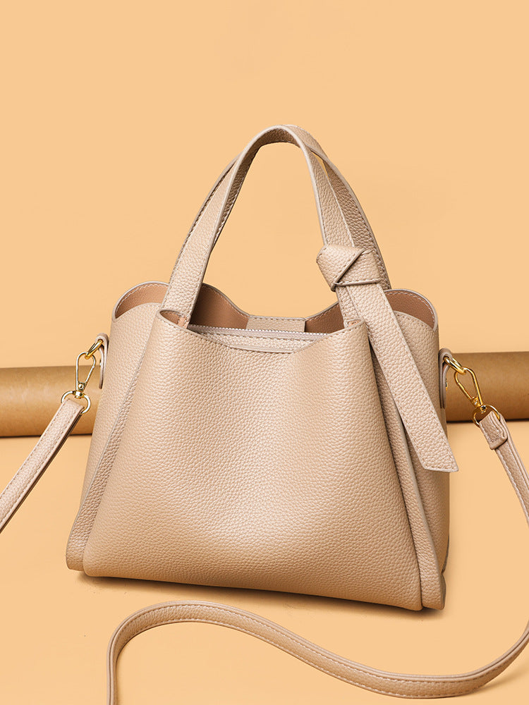 Soft Leather Bucket Shoulder Bag