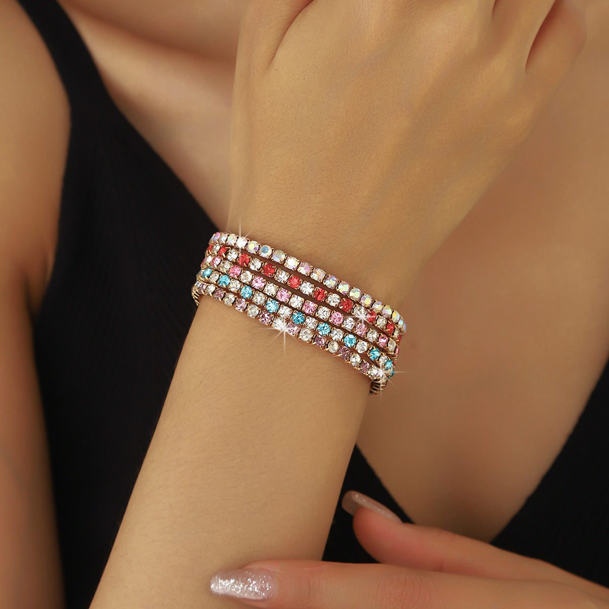 Fashion Rhinestone Elastic Anklet