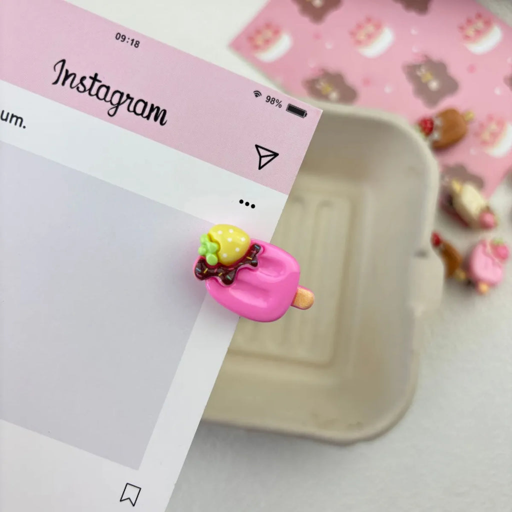 6pcs Creative Cartoon Ice Cream Hair Clip