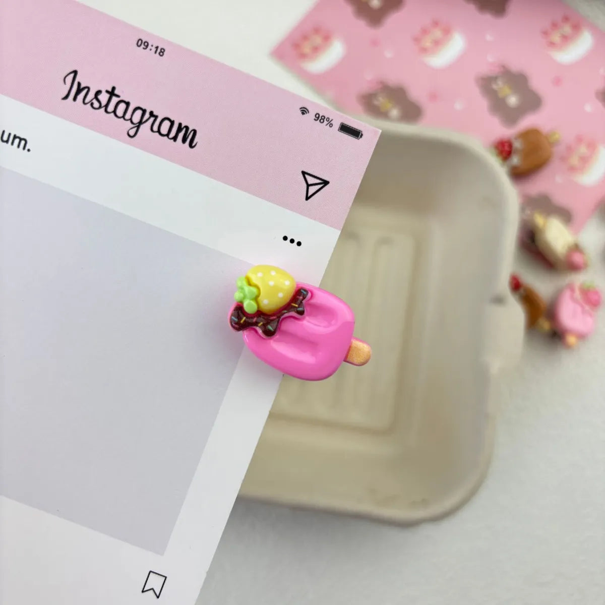 6pcs Creative Cartoon Ice Cream Hair Clip