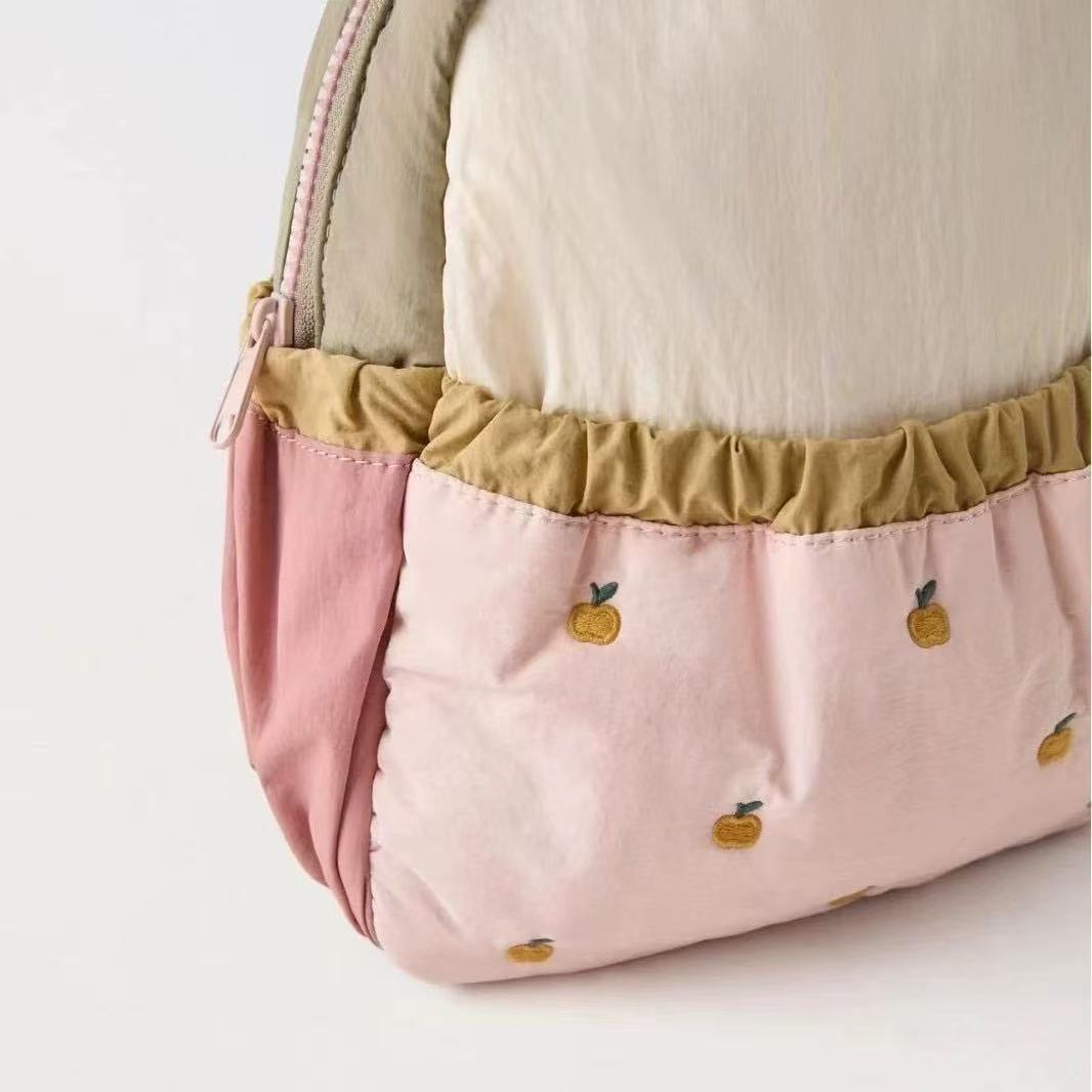 Childrens Apple Embroidery Backpack