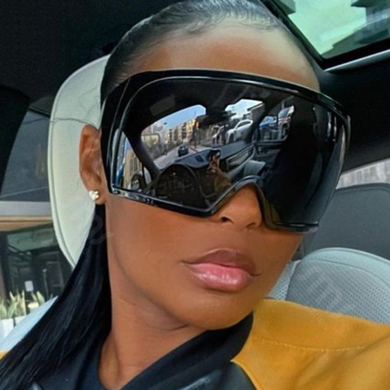 Oversized Frame Mask Sunglasses, Cross-Border Futuristic Tech-Style Protective Goggles, Punk Sunglasses for Hot Girls