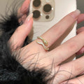 Adjustable Snake Design Diamond Accent Ring