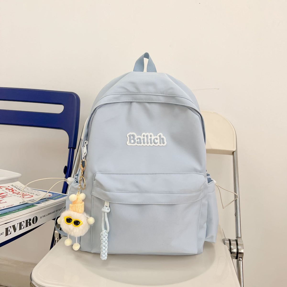 Simple Solid Color Backpack for School and Travel