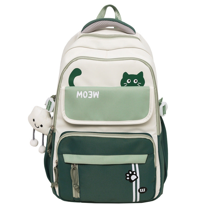 Trendy Color-Blocking Backpack Large Capacity