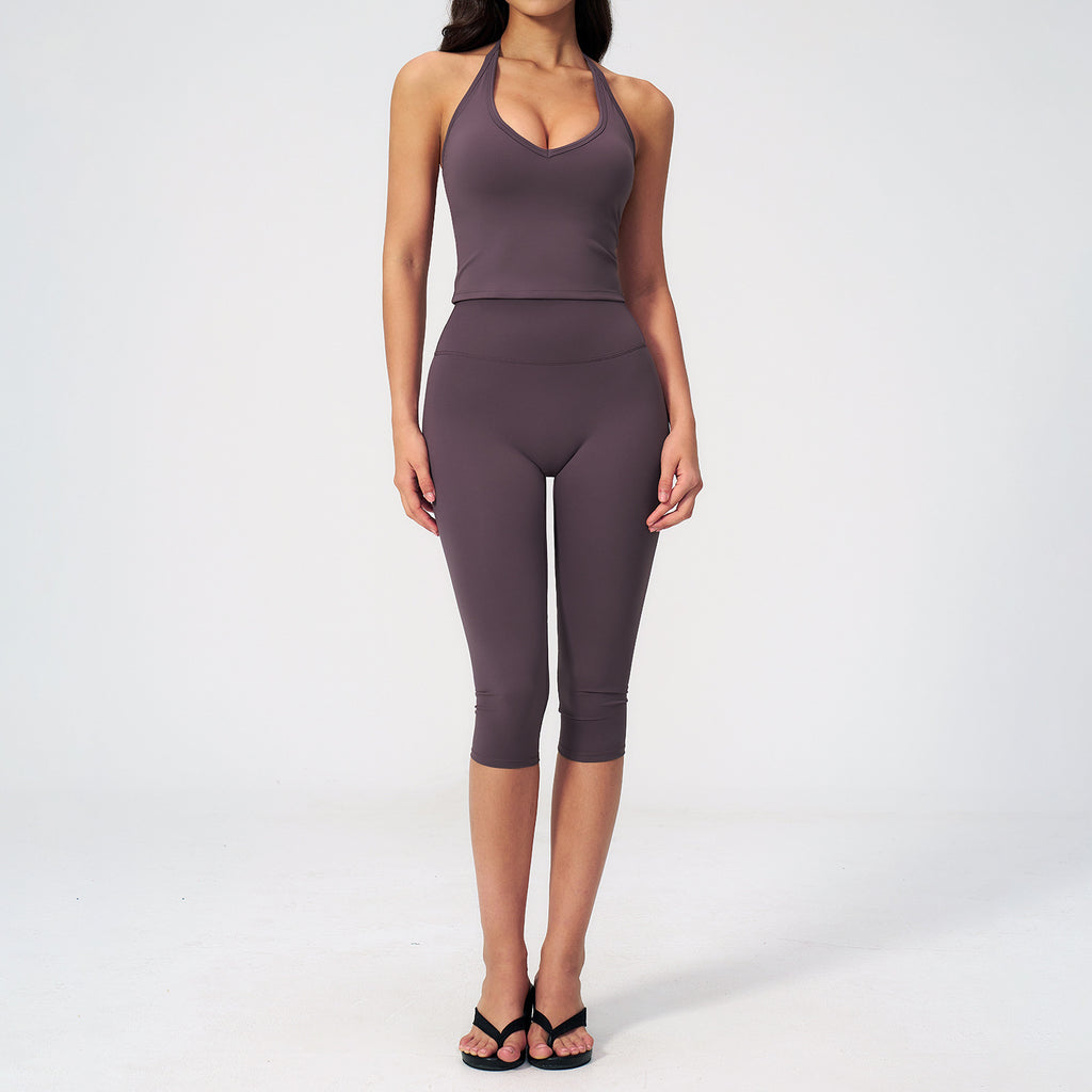 Women's Sleeveless Yoga Set Slim Fit 2 Piece Outfit
