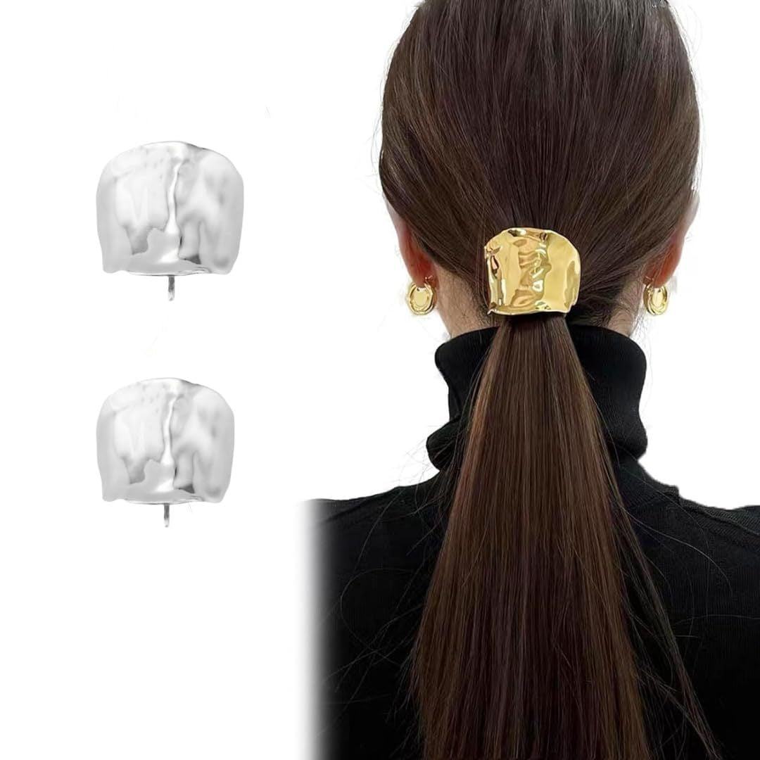 4pcs Lava Texture Hair Clips for Low Ponytail and Decorative Use