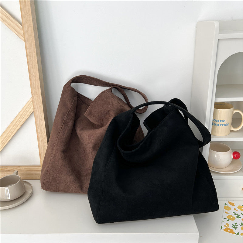 Suede Leather Crossbody Tote Bag for Women