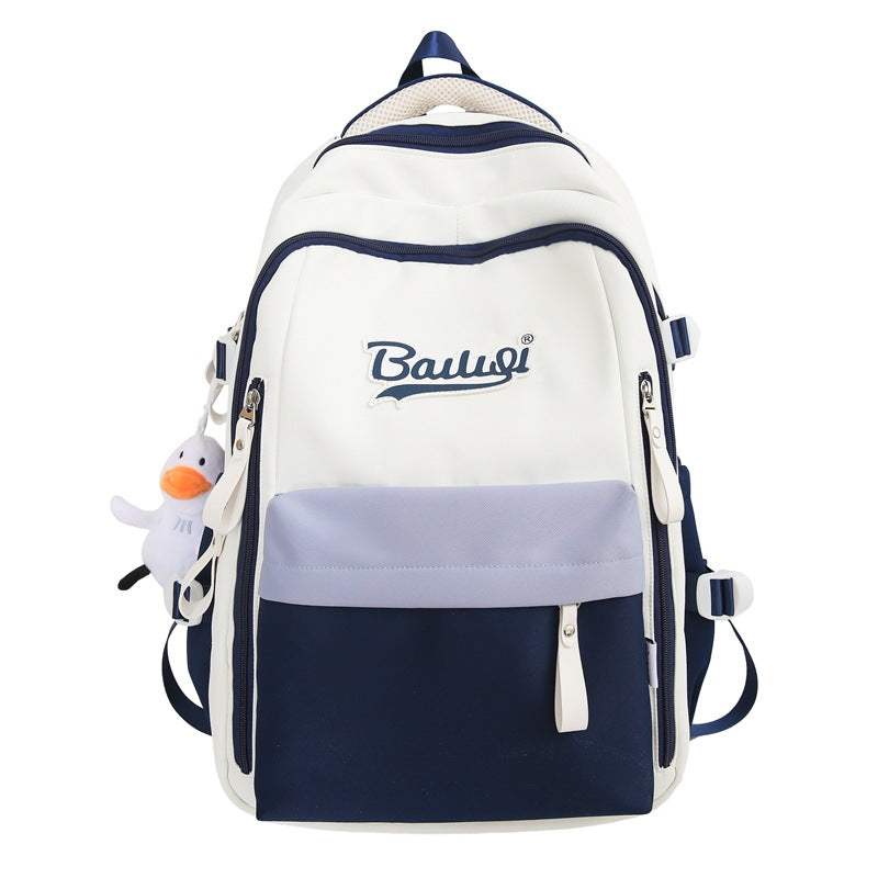 Nylon Letter Print School Backpack