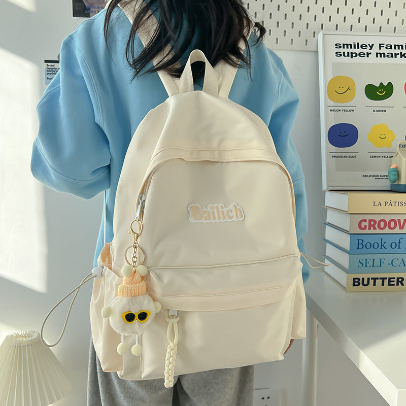 Simple Solid Color Backpack for School and Travel