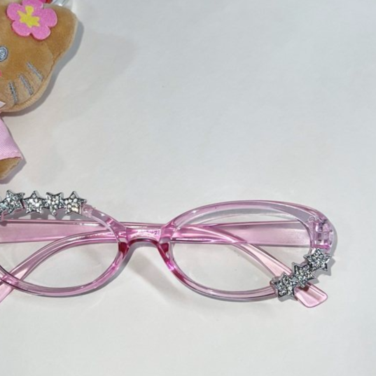 Vintage Y2K Star Pattern Pink Sunglasses