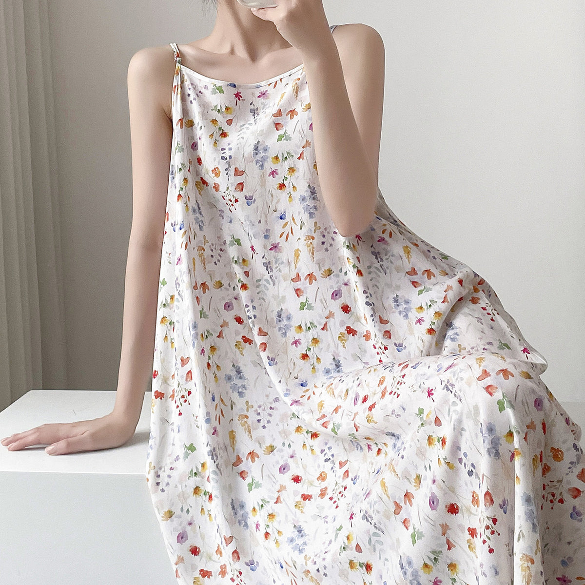 Floral Suspender Nightgown