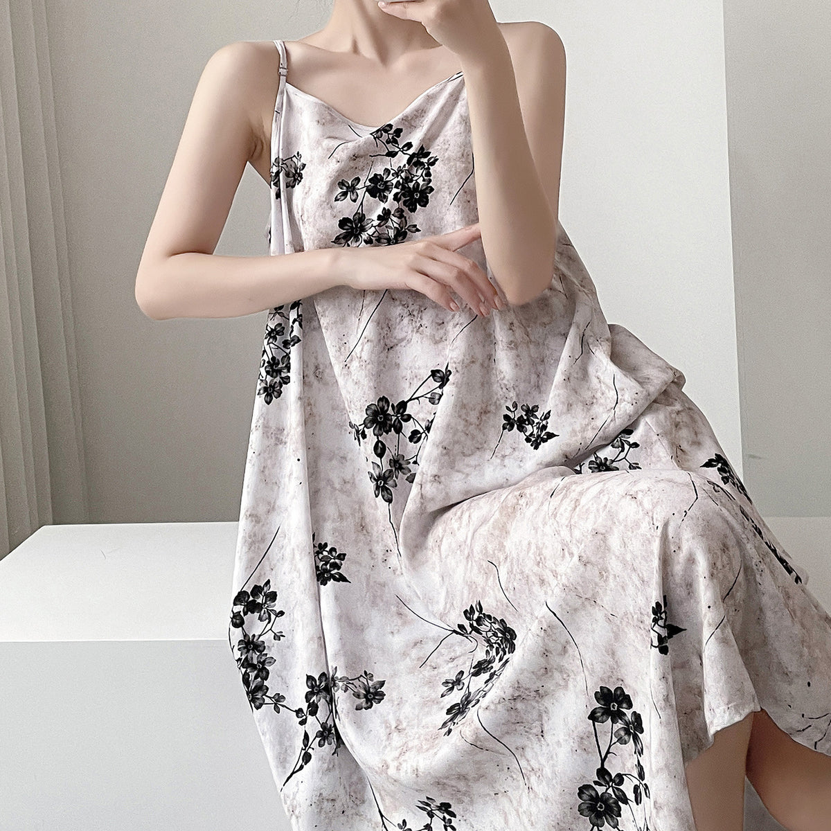 Floral Suspender Nightgown
