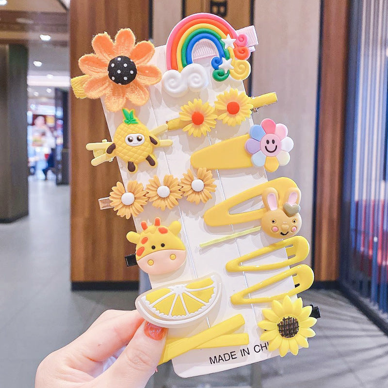 Children's Floral Hair Clips Set