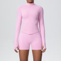 Womens Seamless Fitness Jacket and Shorts Set