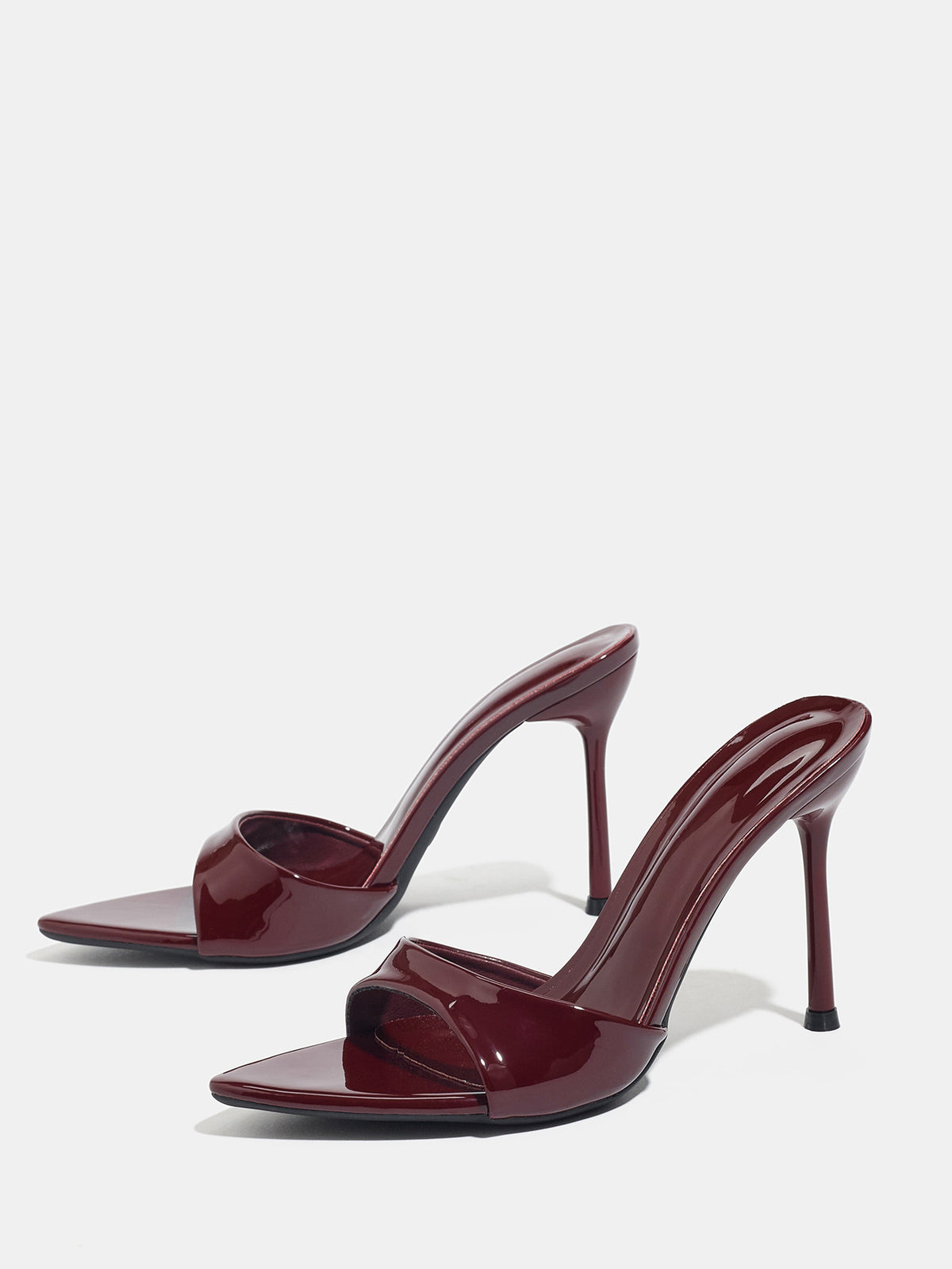 Women Pointed Toe Thin Heel Mule Sandals