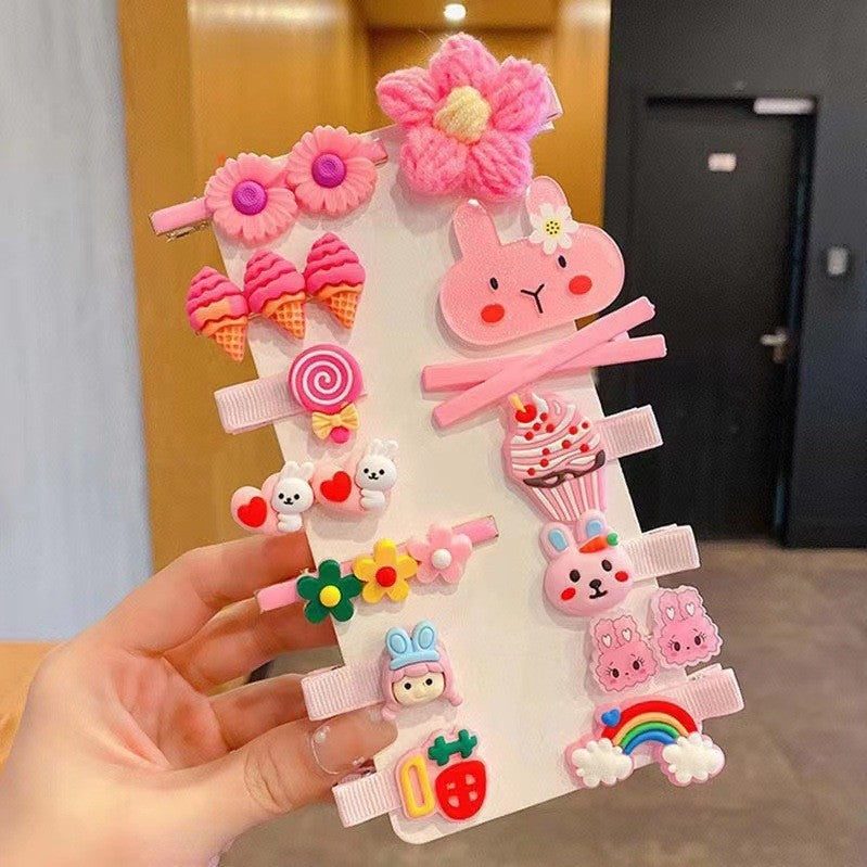 Children's Floral Hair Clips Set
