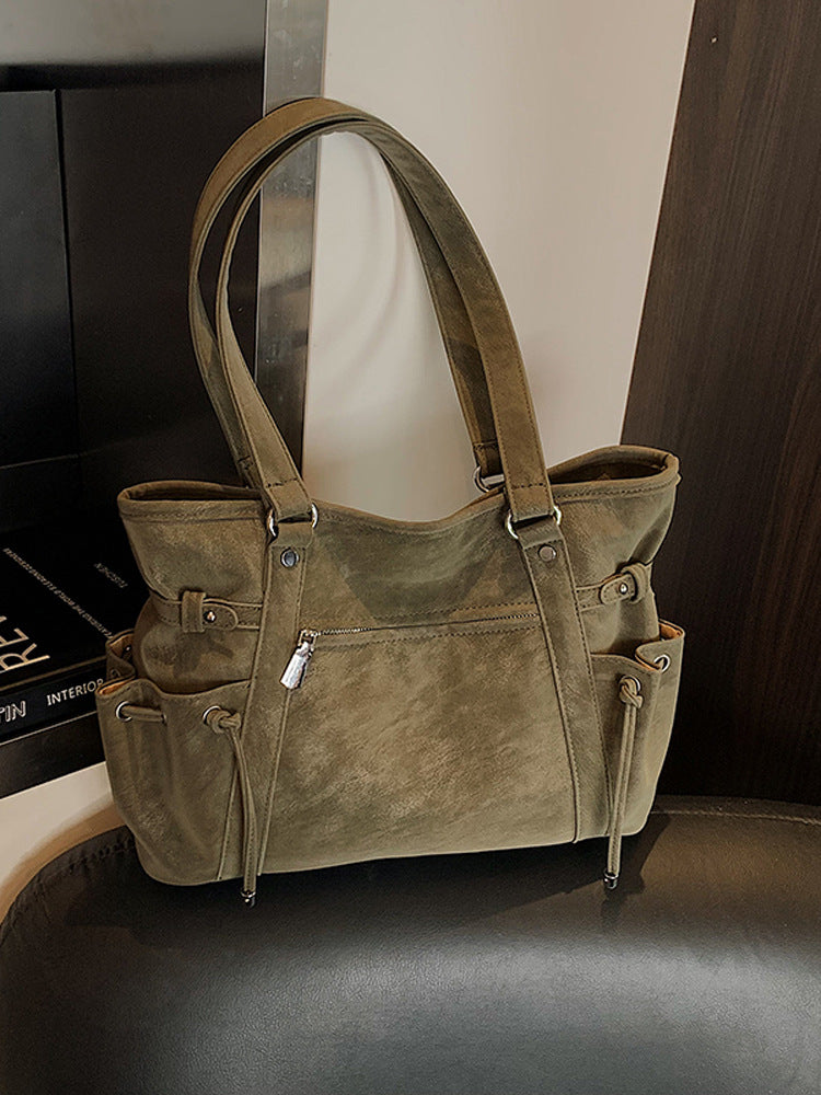 Retro motorcycle messenger tote bag