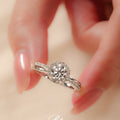 Adjustable Moissanite Engagement Ring with Geometric Design