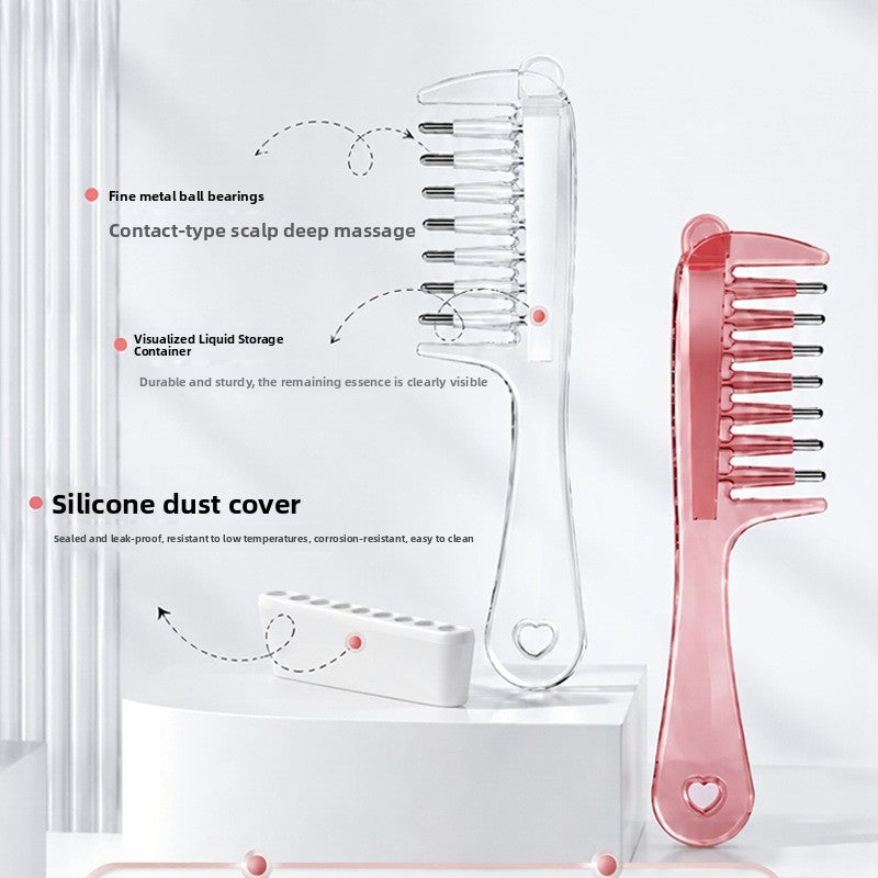 Liquid Application Hair Care Comb with Crystal Roller