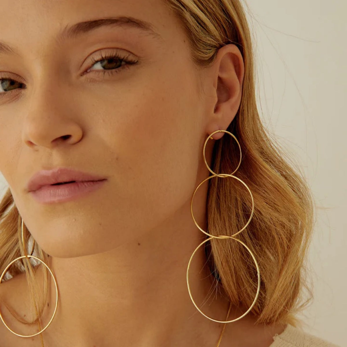 Women's simple geometric multi-purpose large and small ear cuffs