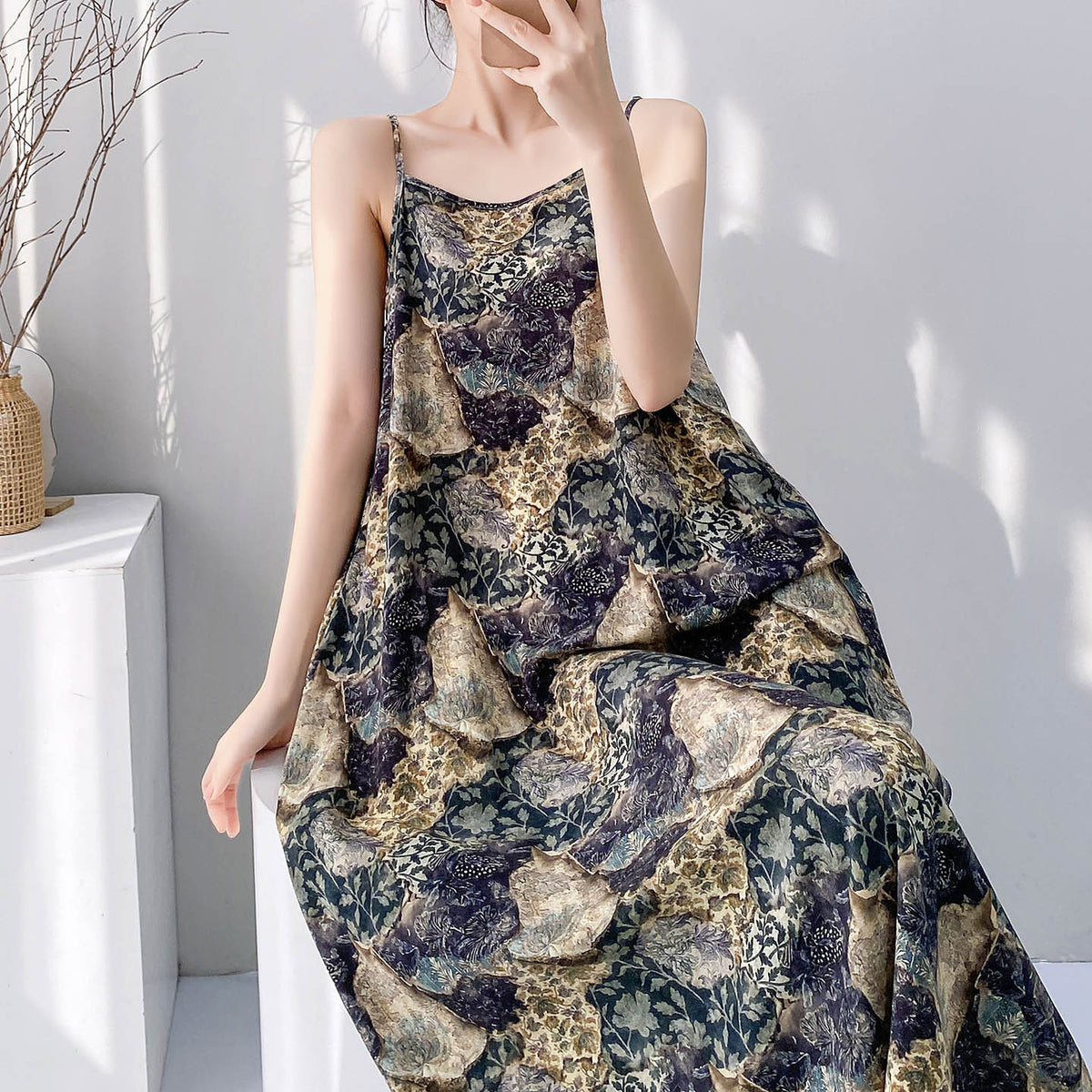 Floral Suspender Nightgown