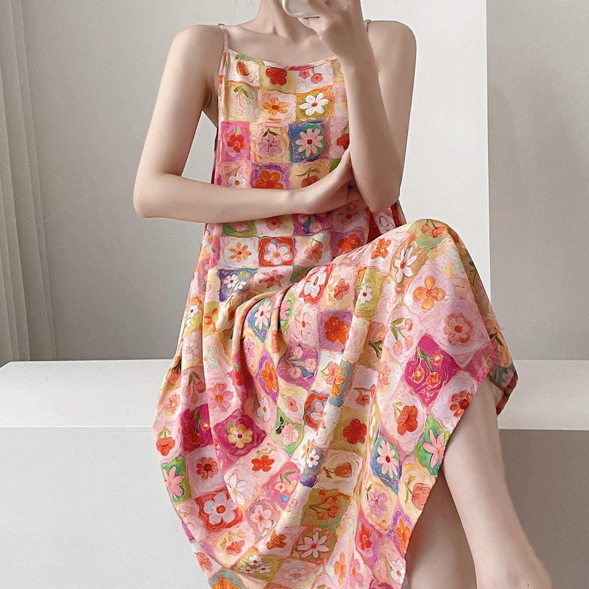 Floral Suspender Nightgown