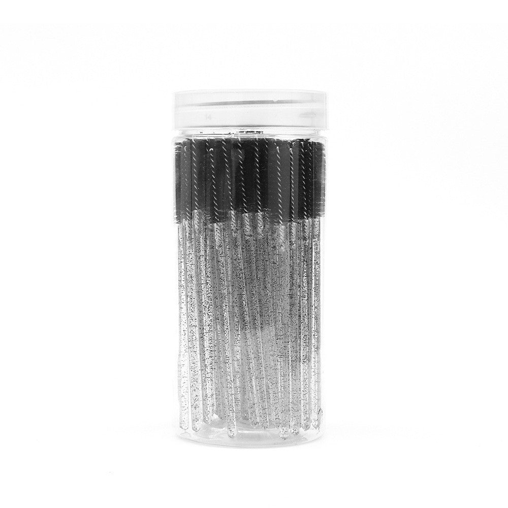 bottle of 100pcs Crystal Spiral Eyelash Brushes