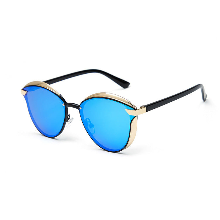 Fashion Polarized Sunglasses for Women Round Metal Frame UV400 Protection