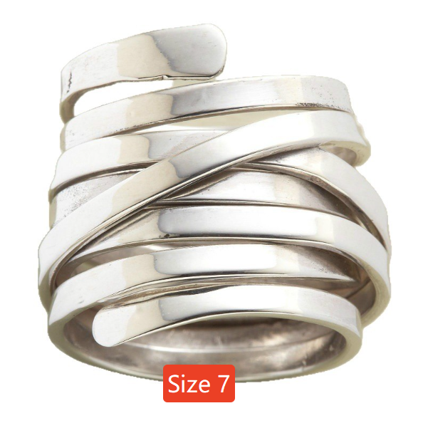 Silver Plated Floral Wrap Ring