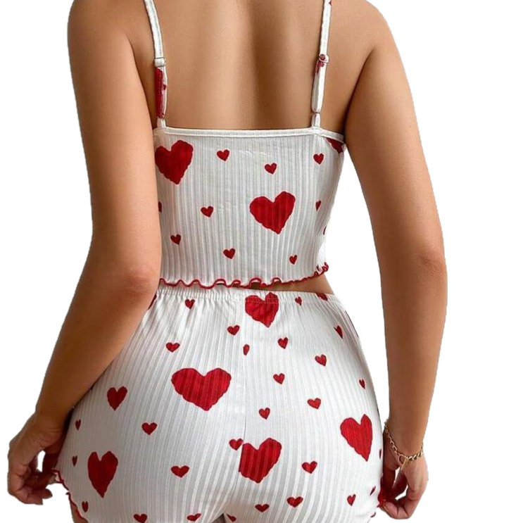Heart Print Womens Pajama Set